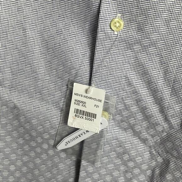 NWT Egara Men's Button Up Dress Geometric Non-Iron Slim Fit Stretch Size XXL - Picture 5 of 9